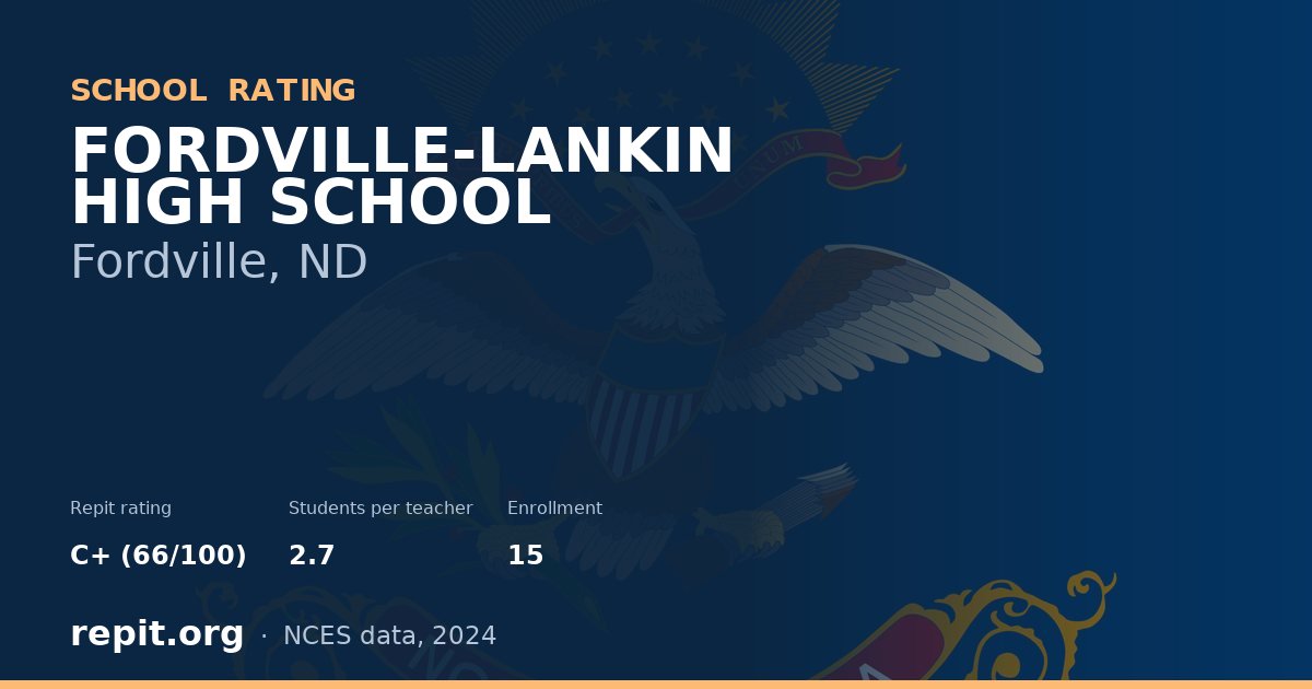 FORDVILLE-LANKIN HIGH SCHOOL, Fordville, ND — Repit school rating C+ (66/100)