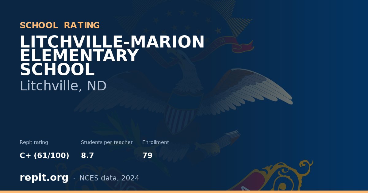 LITCHVILLE-MARION ELEMENTARY SCHOOL, Litchville, ND — Repit school rating C+ (61/100)