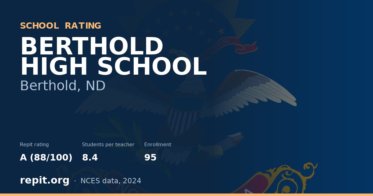 BERTHOLD HIGH SCHOOL, Berthold, ND — Repit school rating A (88/100)