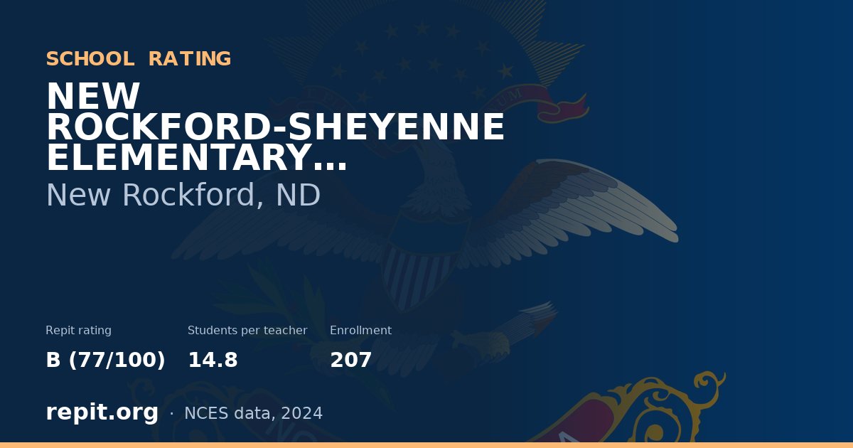 NEW ROCKFORD-SHEYENNE ELEMENTARY SCHOOL, New Rockford, ND — Repit school rating B (77/100)