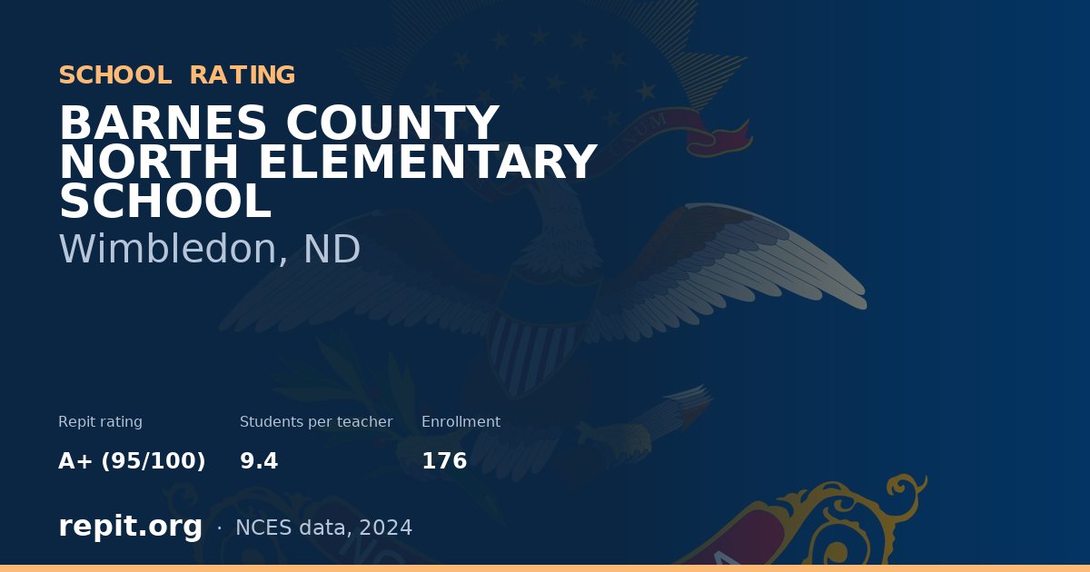 BARNES COUNTY NORTH  ELEMENTARY SCHOOL, Wimbledon, ND — Repit school rating A+ (95/100)