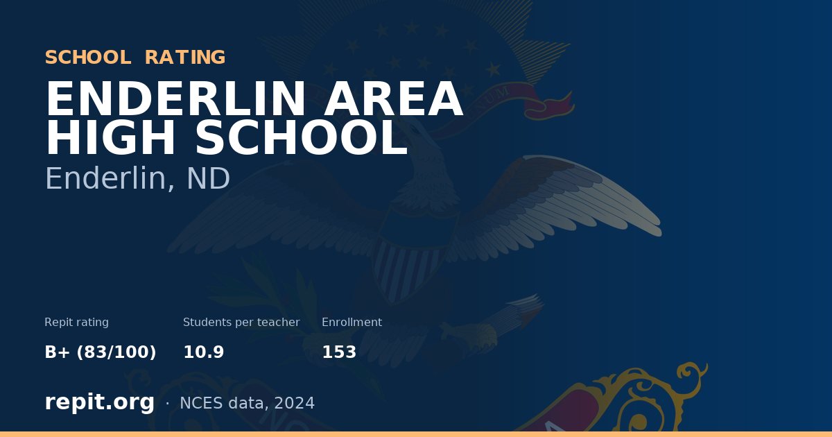 ENDERLIN AREA HIGH SCHOOL, Enderlin, ND — Repit school rating B+ (83/100)