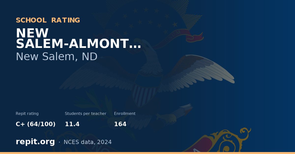 NEW SALEM-ALMONT HIGH SCHOOL, New Salem, ND — Repit school rating C+ (64/100)