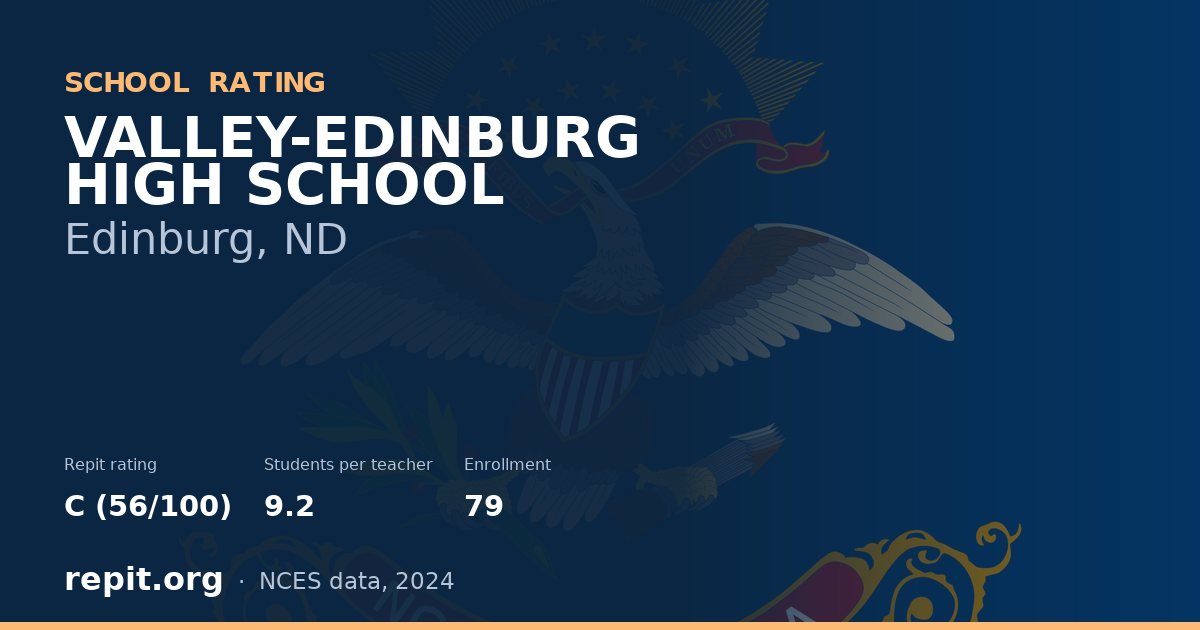 VALLEY-EDINBURG HIGH SCHOOL, Edinburg, ND — Repit school rating C (56/100)