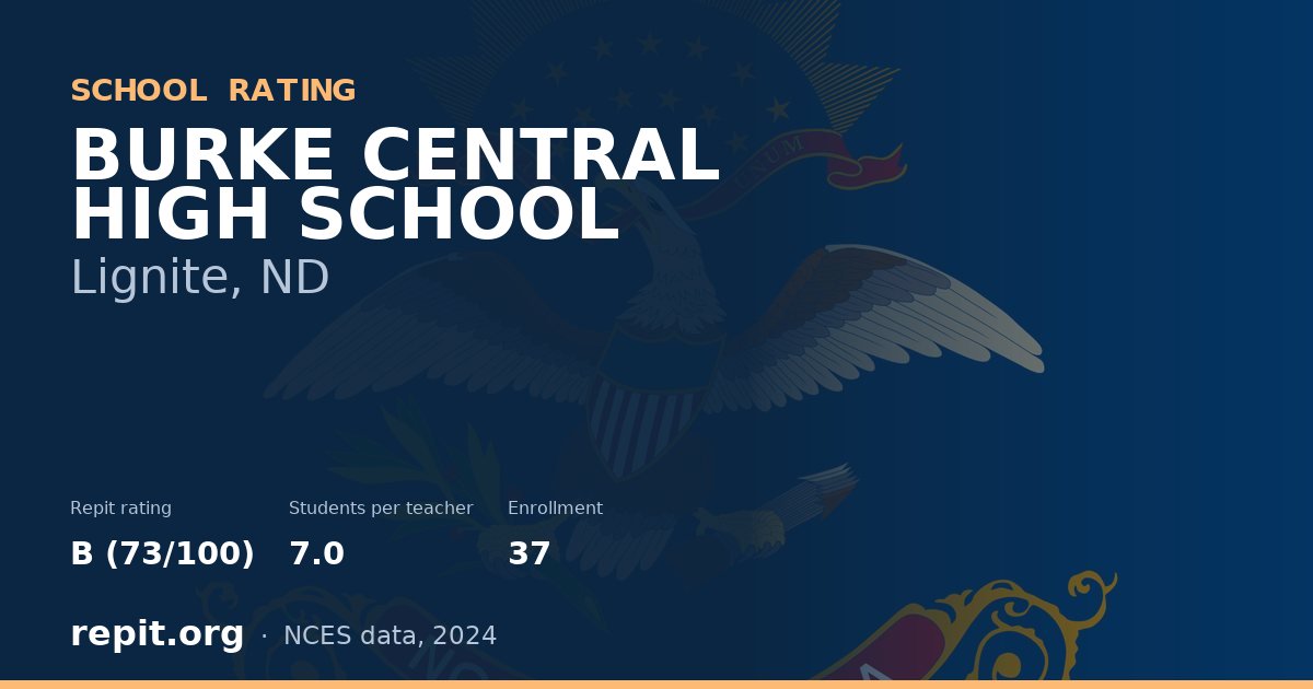 BURKE CENTRAL HIGH SCHOOL, Lignite, ND — Repit school rating B (73/100)