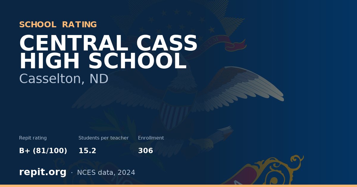 CENTRAL CASS HIGH SCHOOL, Casselton, ND — Repit school rating B+ (81/100)