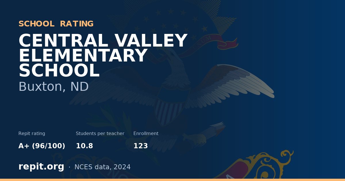 CENTRAL VALLEY ELEMENTARY SCHOOL, Buxton, ND — Repit school rating A+ (96/100)
