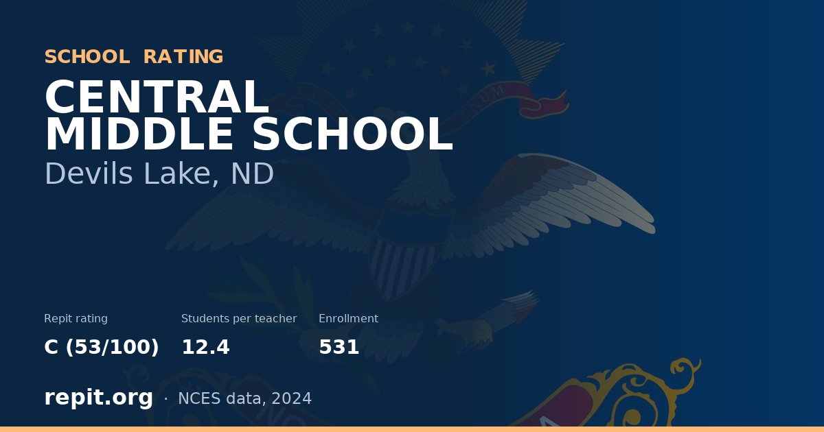 CENTRAL MIDDLE SCHOOL, Devils Lake, ND — Repit school rating C (53/100)