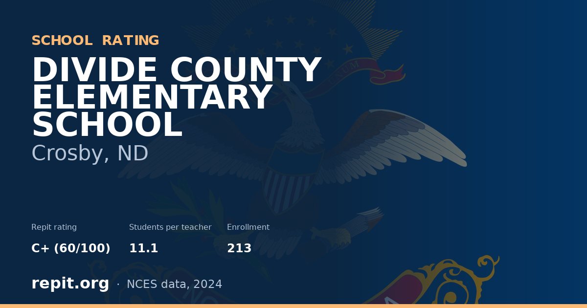 DIVIDE COUNTY ELEMENTARY SCHOOL, Crosby, ND — Repit school rating C+ (60/100)