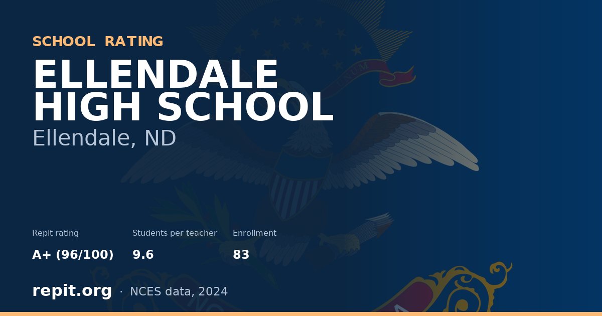 ELLENDALE HIGH SCHOOL, Ellendale, ND — Repit school rating A+ (96/100)