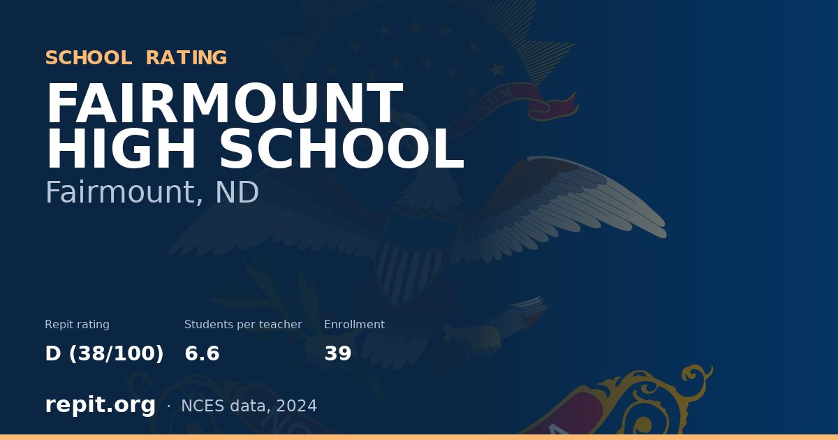FAIRMOUNT HIGH SCHOOL, Fairmount, ND — Repit school rating D (38/100)