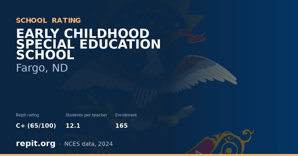 EARLY CHILDHOOD SPECIAL EDUCATION SCHOOL, Fargo, ND — Repit school rating C+ (65/100)