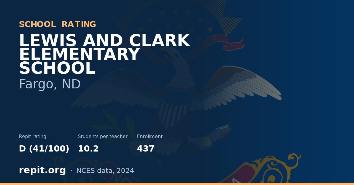 LEWIS AND CLARK ELEMENTARY SCHOOL, Fargo, ND — Repit school rating D (41/100)