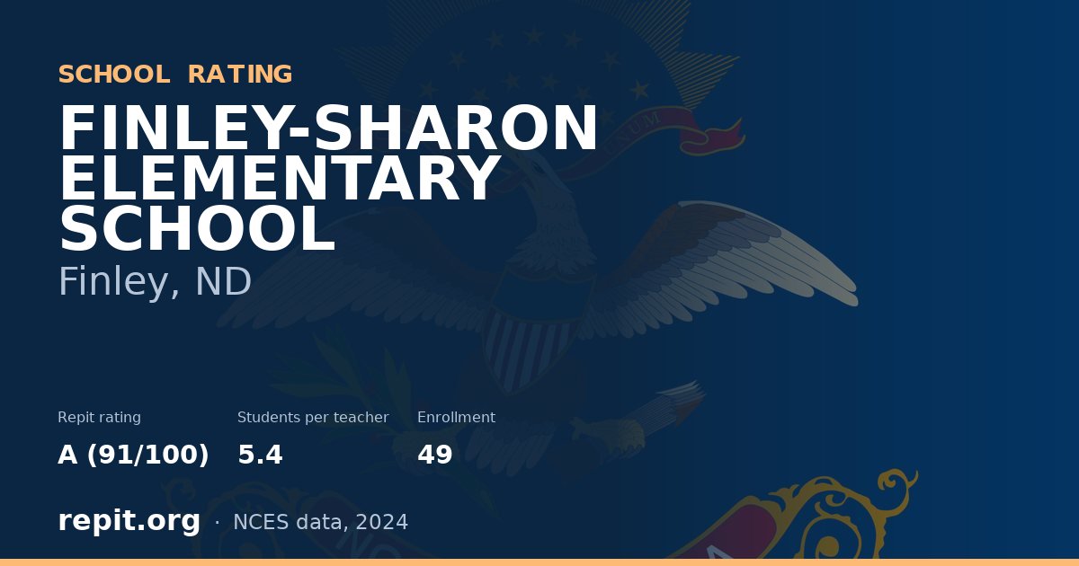 FINLEY-SHARON ELEMENTARY SCHOOL, Finley, ND — Repit school rating A (91/100)