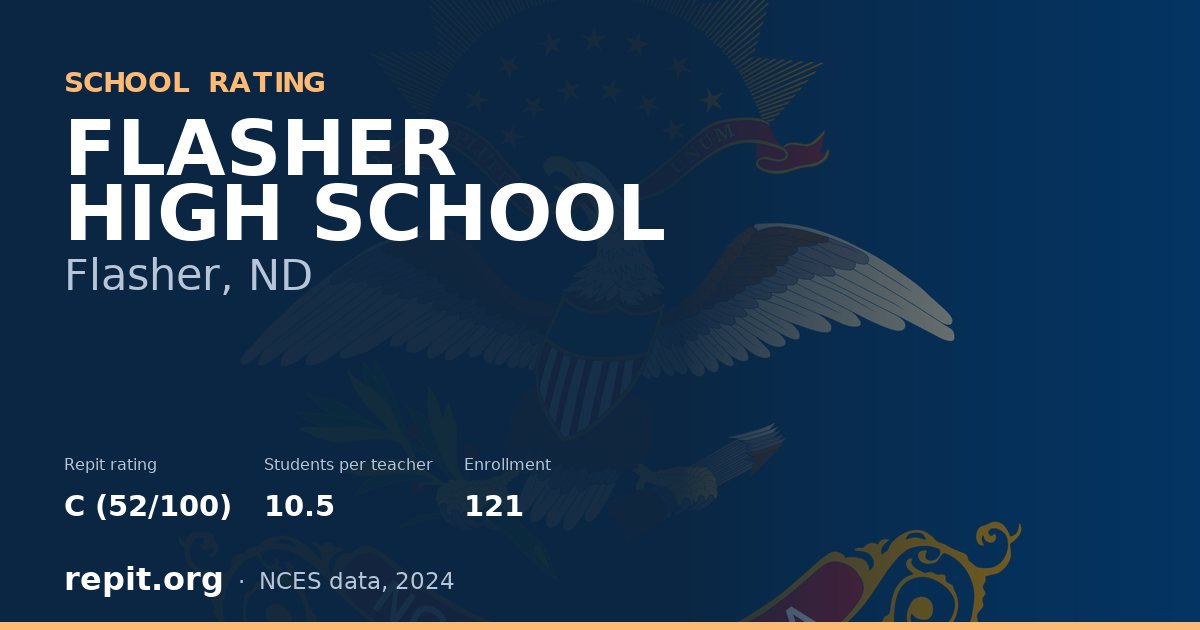 FLASHER HIGH SCHOOL, Flasher, ND — Repit school rating C (52/100)