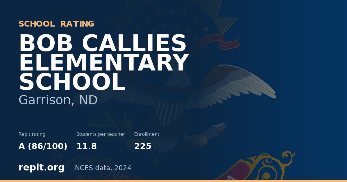 BOB CALLIES ELEMENTARY SCHOOL, Garrison, ND — Repit school rating A (86/100)