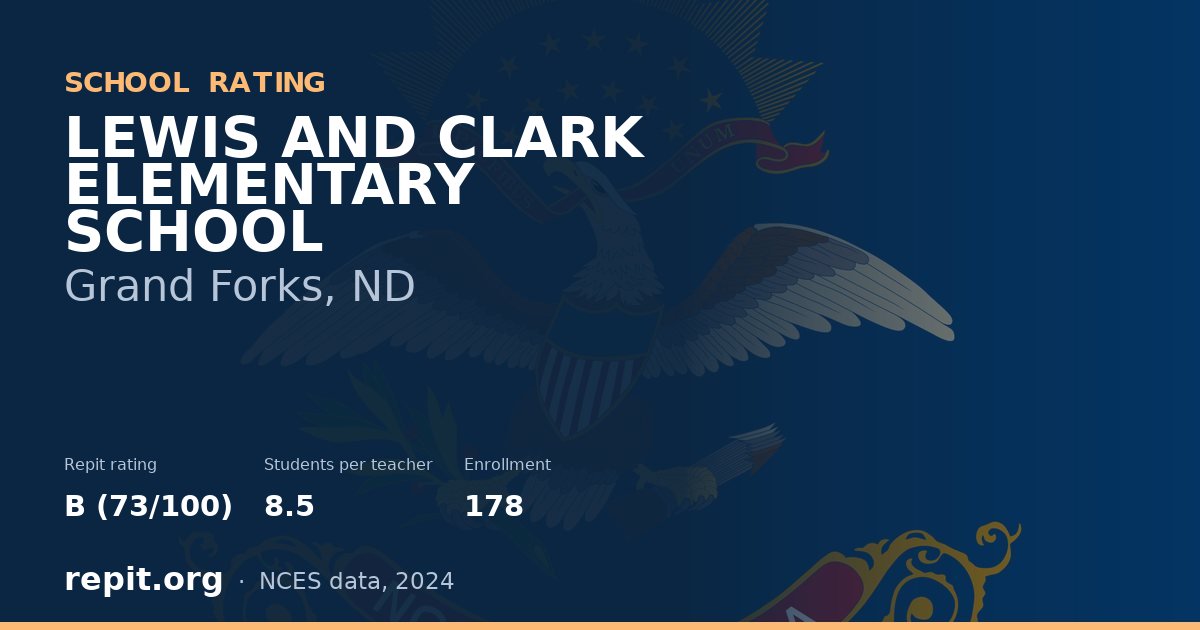 LEWIS AND CLARK ELEMENTARY SCHOOL, Grand Forks, ND — Repit school rating B (73/100)