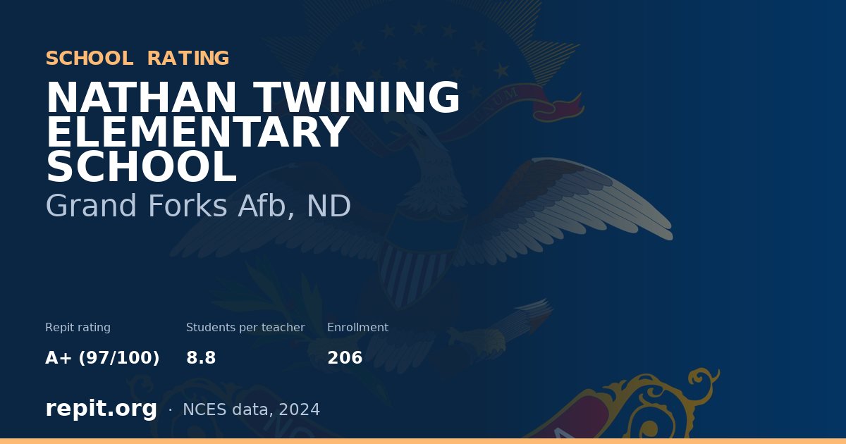 NATHAN TWINING ELEMENTARY SCHOOL, Grand Forks Afb, ND — Repit school rating A+ (97/100)