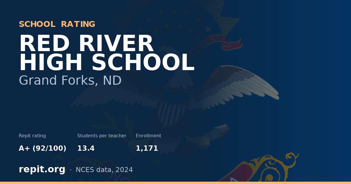 RED RIVER HIGH SCHOOL, Grand Forks, ND — Repit school rating A+ (92/100)