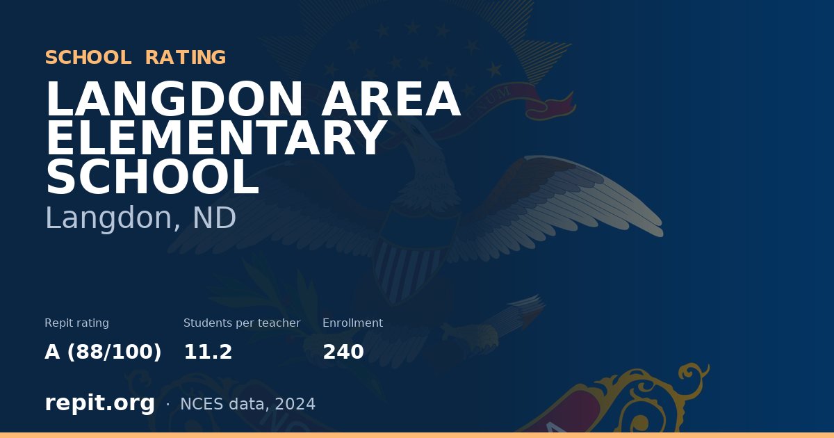 LANGDON AREA ELEMENTARY SCHOOL, Langdon, ND — Repit school rating A (88/100)