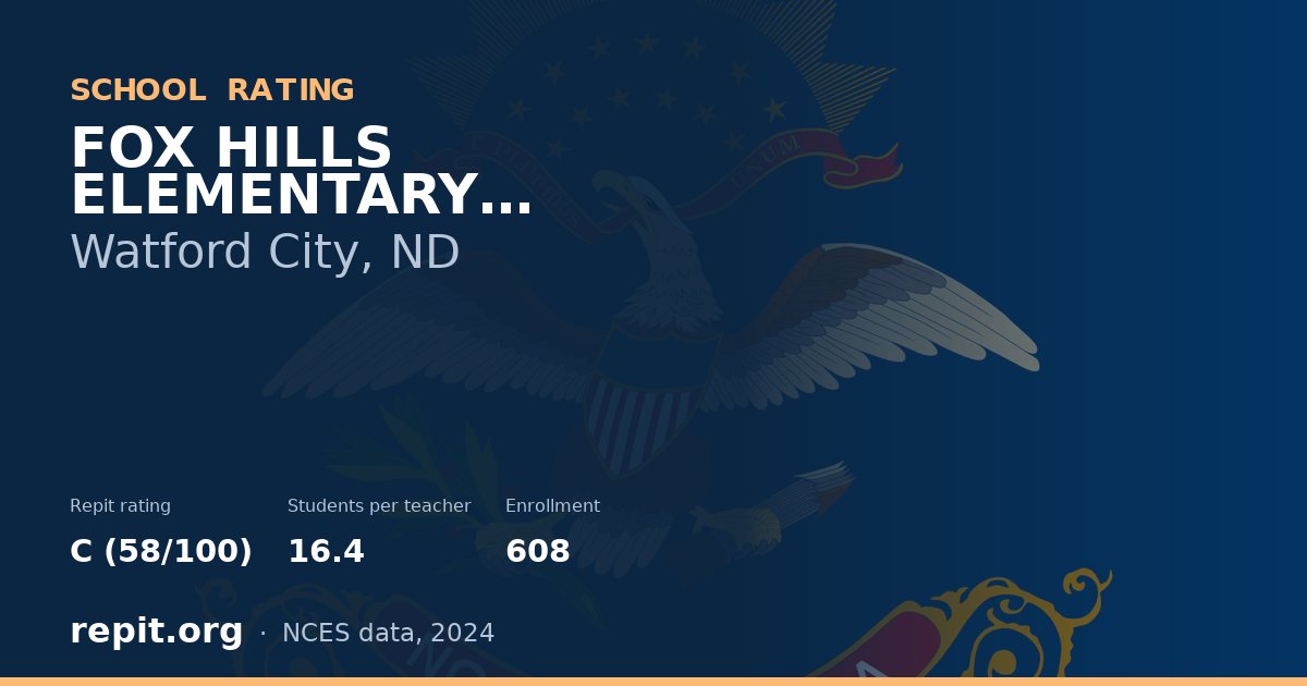 FOX HILLS ELEMENTARY SCHOOL, Watford City, ND — Repit school rating C (58/100)