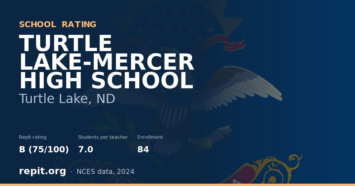 TURTLE LAKE-MERCER HIGH SCHOOL, Turtle Lake, ND — Repit school rating B (75/100)