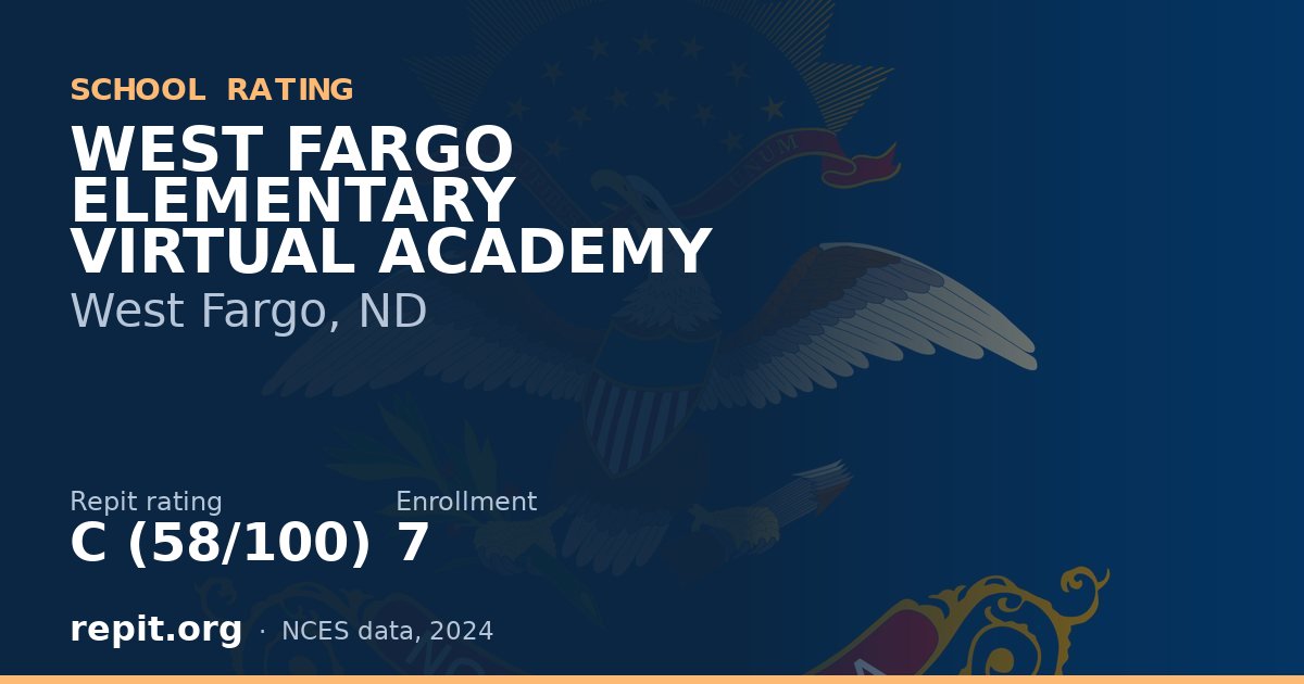 WEST FARGO ELEMENTARY VIRTUAL ACADEMY, West Fargo, ND — Repit school rating C (58/100)