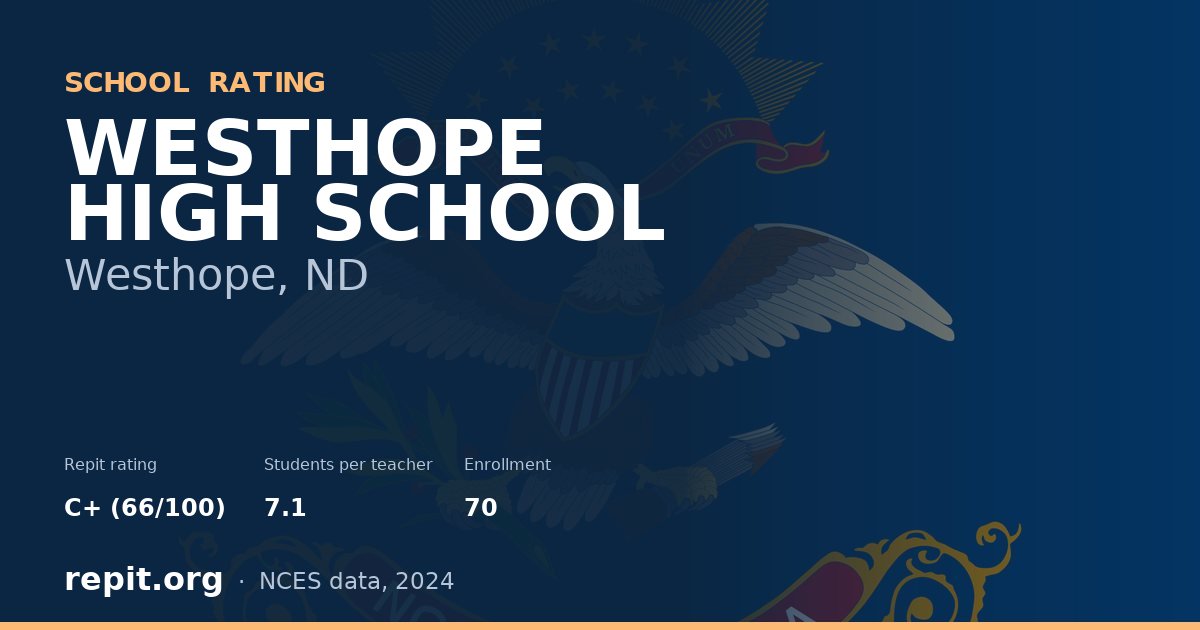 WESTHOPE HIGH SCHOOL, Westhope, ND — Repit school rating C+ (66/100)
