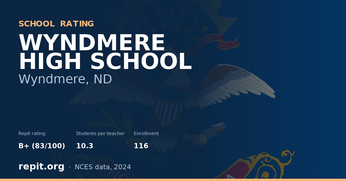 WYNDMERE HIGH SCHOOL, Wyndmere, ND — Repit school rating B+ (83/100)