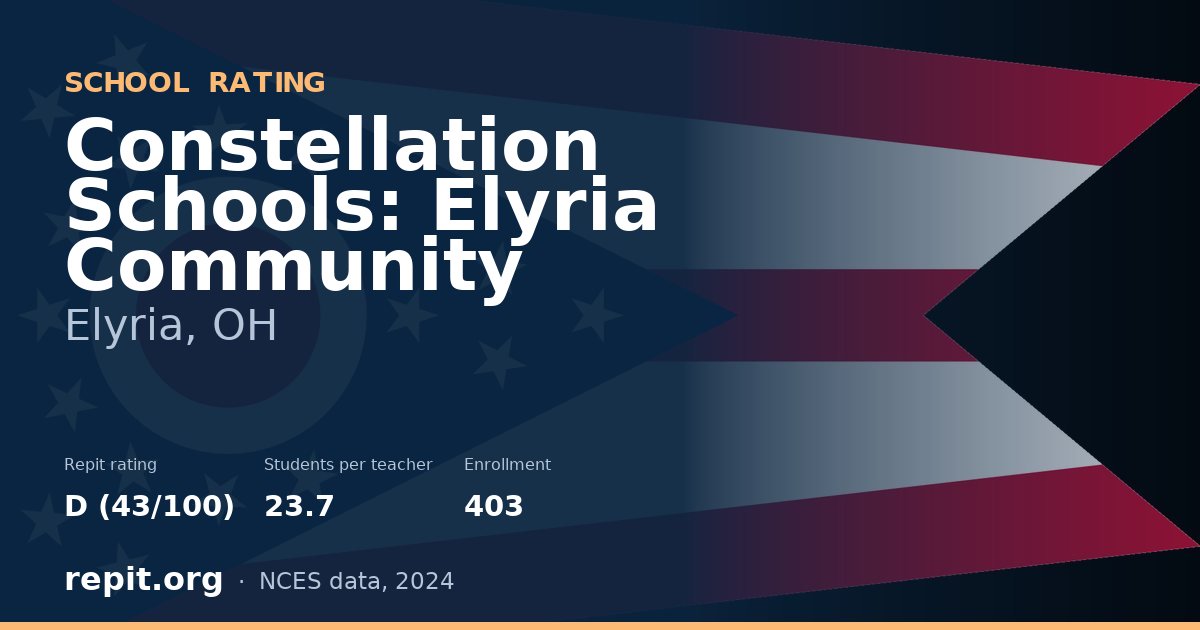 Constellation Schools: Elyria Community, Elyria, OH — Repit school rating D (43/100)