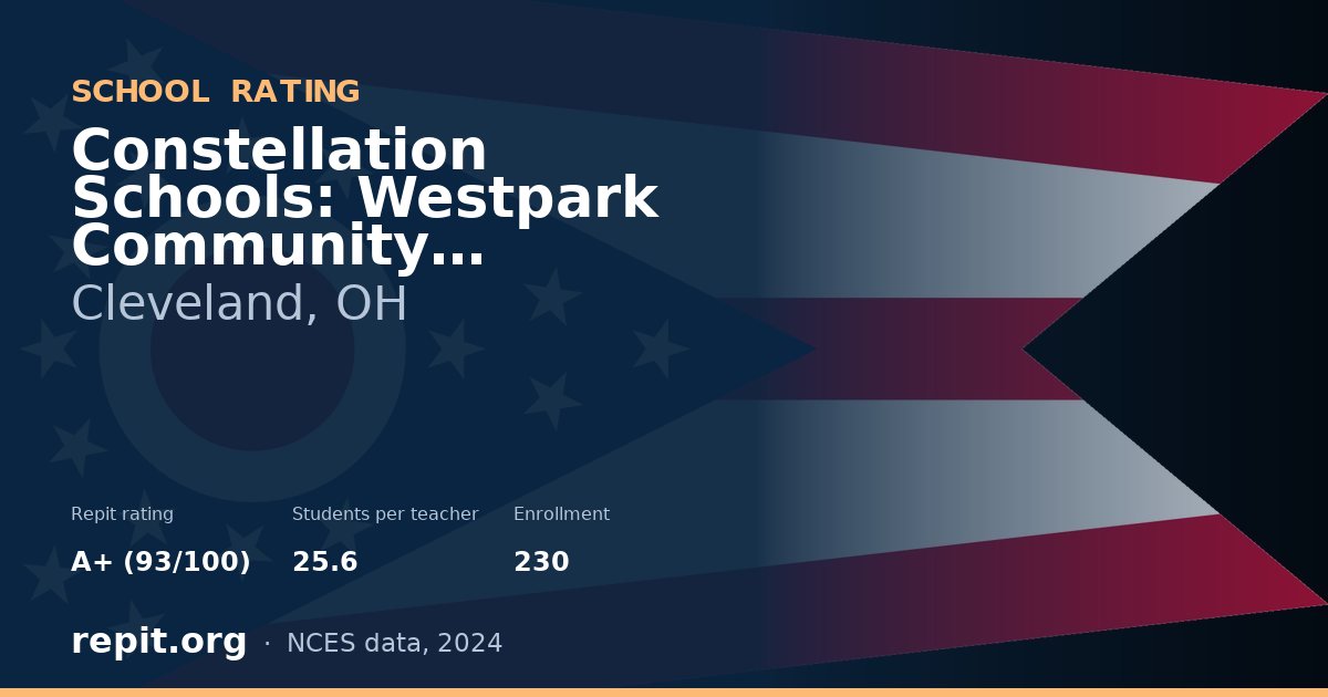 Constellation Schools: Westpark Community Elementary, Cleveland, OH — Repit school rating A+ (93/100)