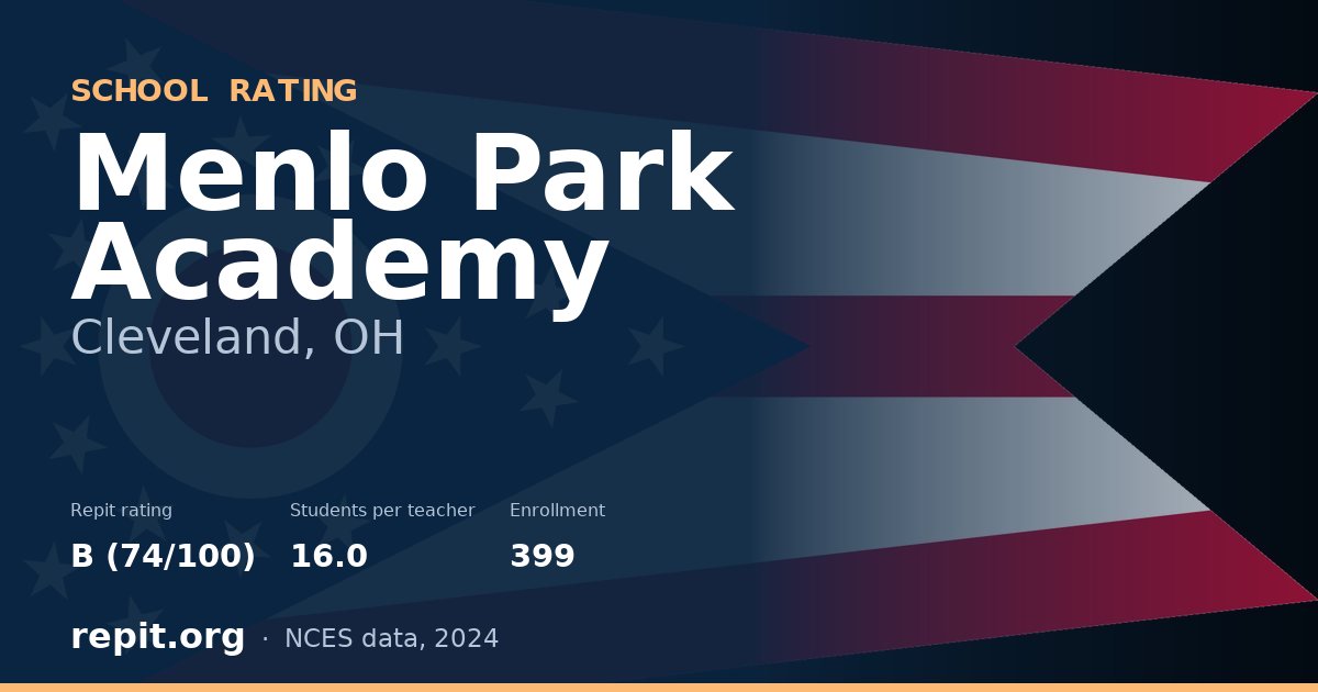 Menlo Park Academy, Cleveland, OH — Repit school rating B (74/100)