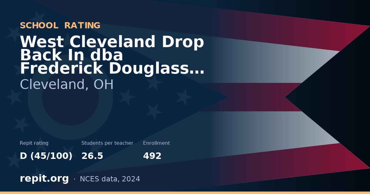 West Cleveland Drop Back In dba Frederick Douglass High Scho, Cleveland, OH — Repit school rating D (45/100)