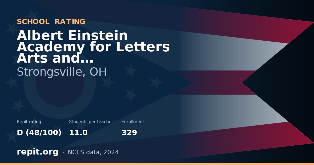 Albert Einstein Academy for Letters Arts and Sciences-Ohio, Strongsville, OH — Repit school rating D (48/100)