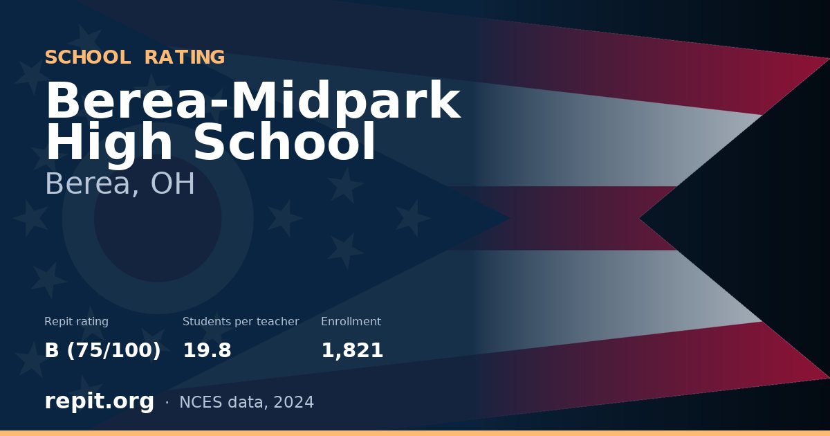 Berea-Midpark High School, Berea, OH — Repit school rating B (75/100)