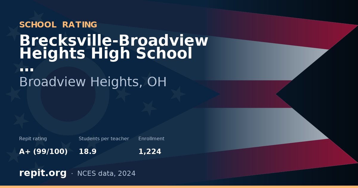 Brecksville-Broadview Heights High School, Broadview Heights, OH — Repit school rating A+ (99/100)