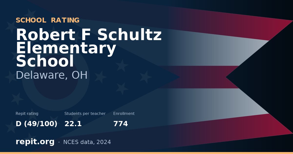 Robert F Schultz Elementary School, Delaware, OH — Repit school rating D (49/100)