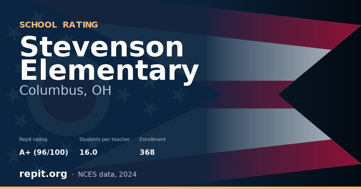 Stevenson Elementary, Columbus, OH — Repit school rating A+ (96/100)