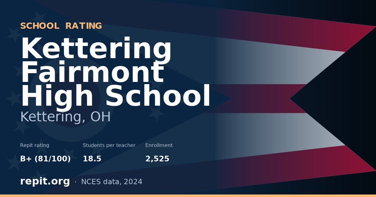 Kettering Fairmont High School, Kettering, OH — Repit school rating B+ (81/100)