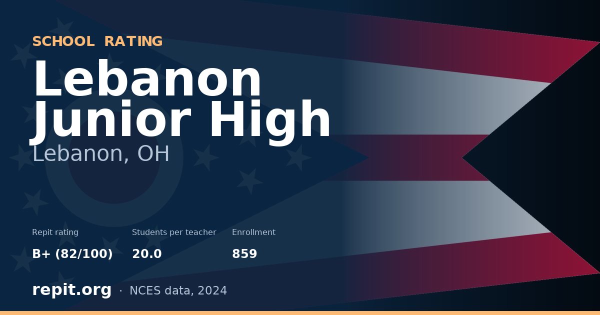 Lebanon Junior High, Lebanon, OH — Repit school rating B+ (82/100)