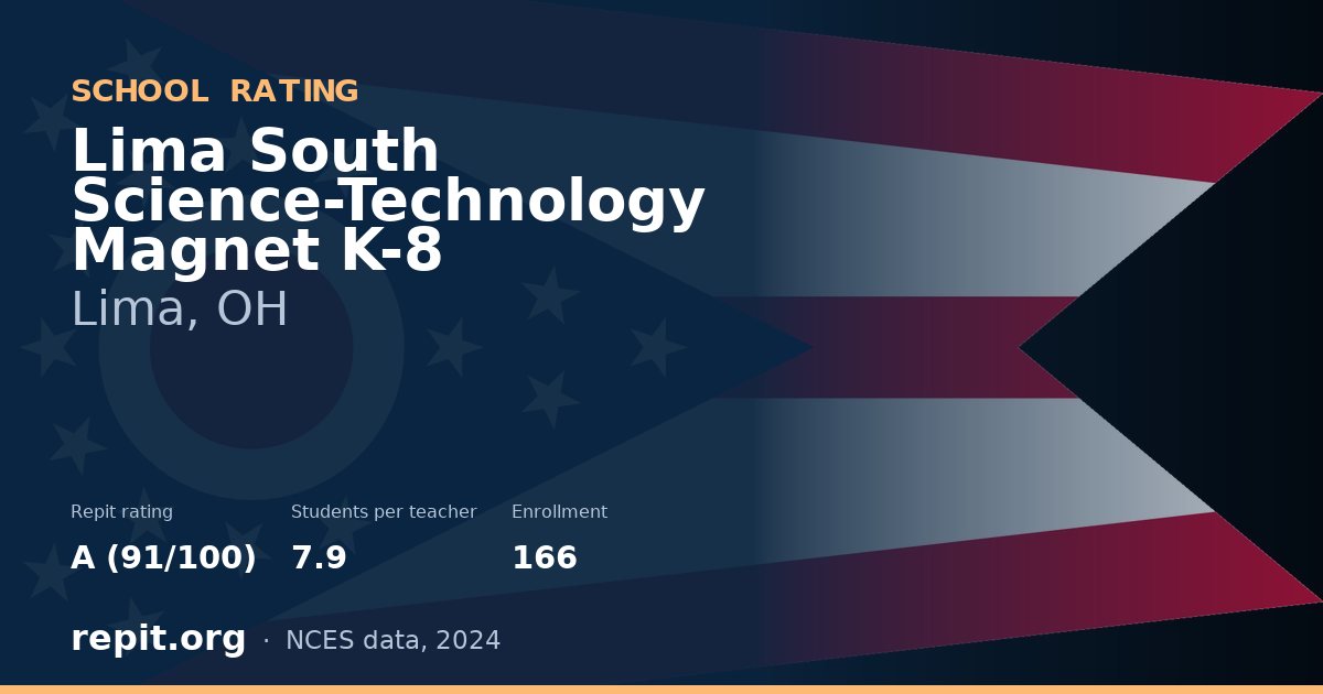 Lima South Science-Technology Magnet K-8, Lima, OH — Repit school rating A (91/100)