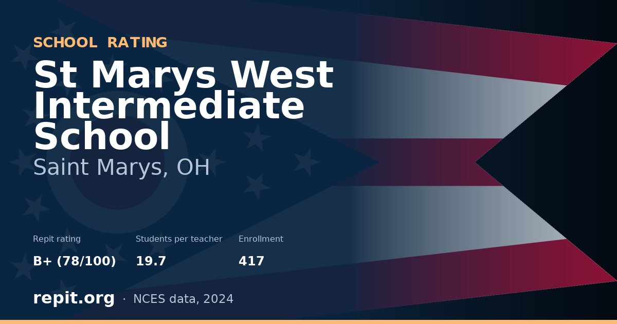 St Marys West Intermediate School, Saint Marys, OH — Repit school rating B+ (78/100)