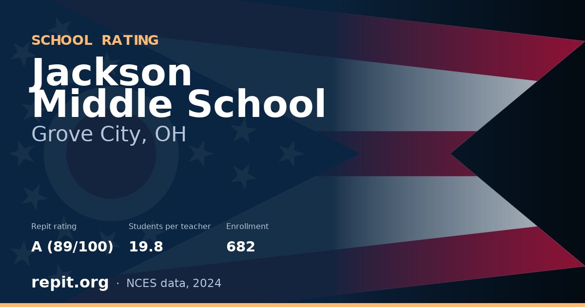 Jackson Middle School, Grove City, OH — Repit school rating A (89/100)