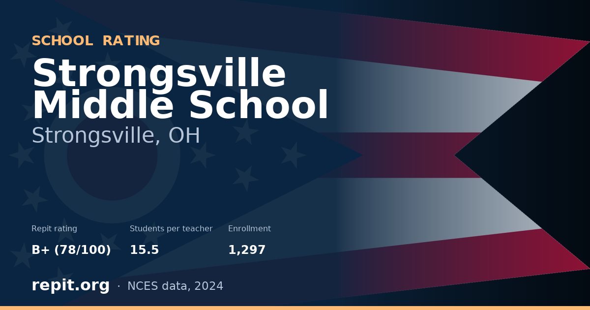 Strongsville Middle School, Strongsville, OH — Repit school rating B+ (78/100)
