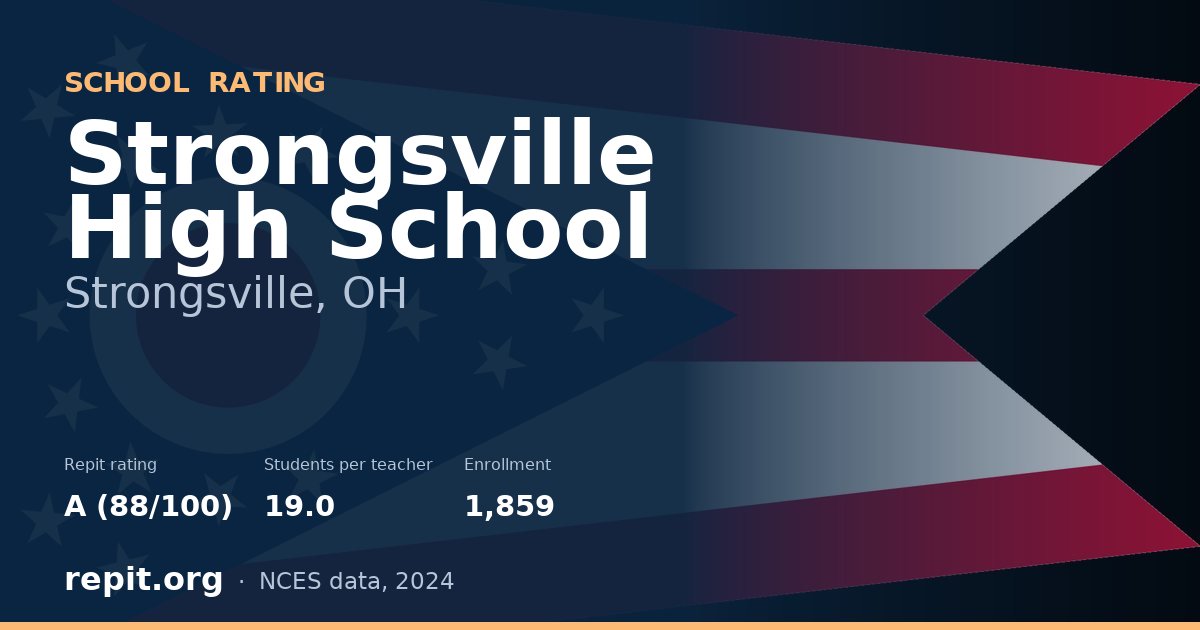Strongsville High School, Strongsville, OH — Repit school rating A (88/100)