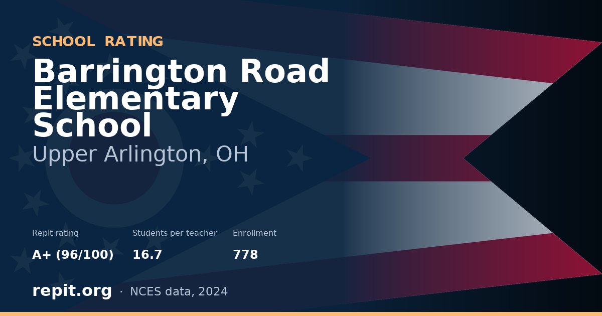 Barrington Road Elementary School, Upper Arlington, OH — Repit school rating A+ (96/100)