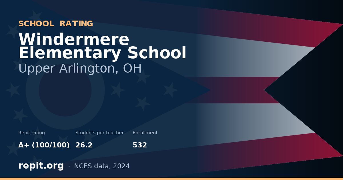 Windermere Elementary School, Upper Arlington, OH — Repit school rating A+ (100/100)