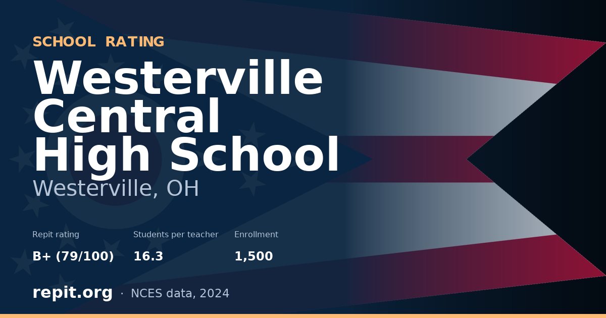 Westerville Central High School, Westerville, OH — Repit school rating B+ (79/100)