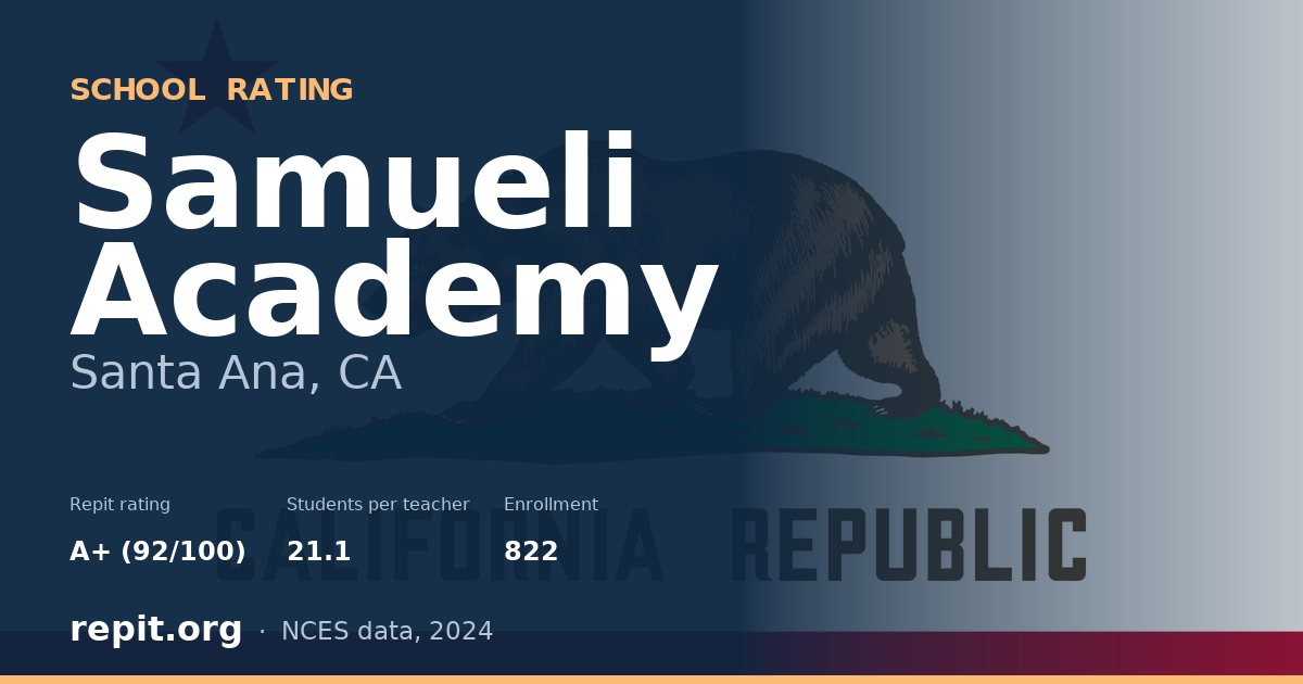 Samueli Academy, Santa Ana, CA — Repit school rating A+ (92/100)