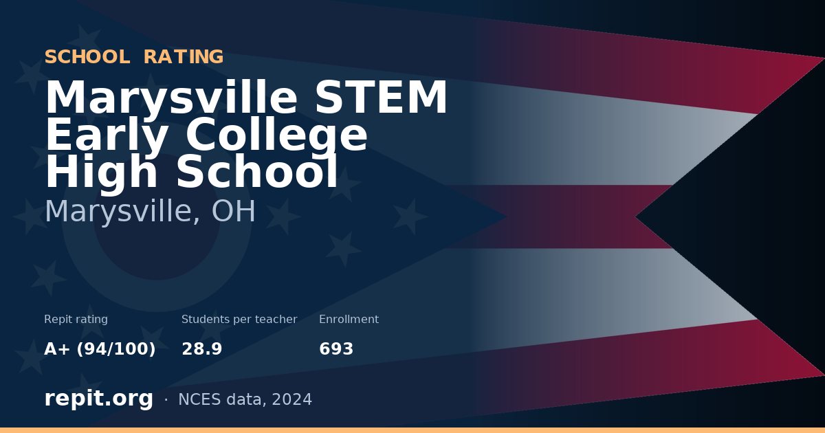 Marysville STEM Early College High School, Marysville, OH — Repit school rating A+ (94/100)
